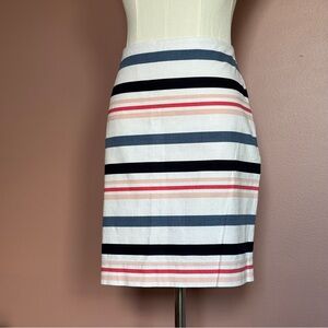 Ann Taylor Multicolor Striped Pencil Skirt